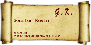 Gossler Kevin névjegykártya